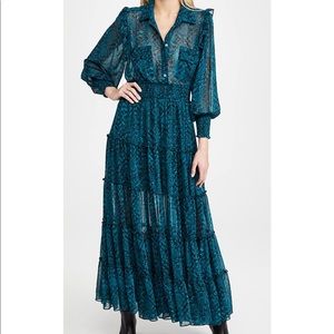 MISA Aydeniz Dress in Snake Teal NWTs